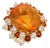 Vintage 41.00 Carat Citrine Diamond 16k Yellow Gold Cocktail Ring, Size 8 For Sale