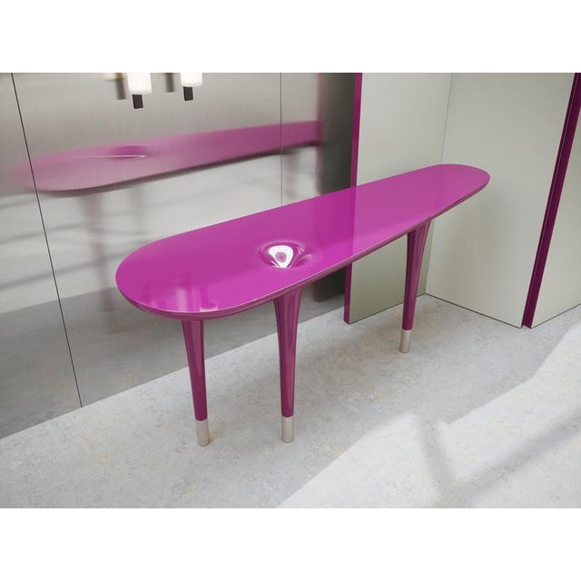 Delphine Console Table with Traffic Purple Lacquer Finish by Ultramobili For Sale - Image 10 of 12