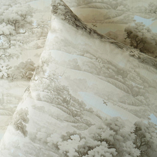 French 22" Scenic Hillside Daydreams Pillow For Sale - Image 3 of 4