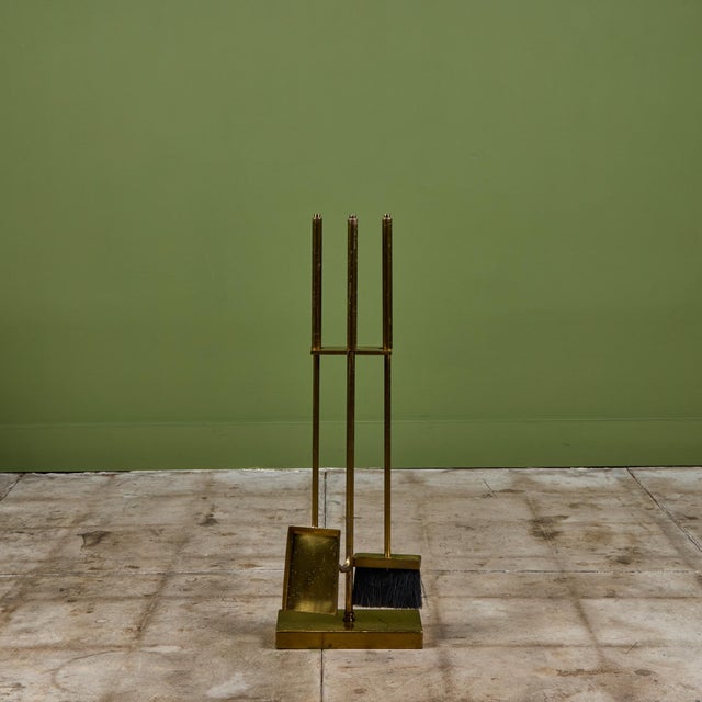Brass Fireplace Tool Set For Sale In Los Angeles - Image 6 of 17