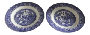 Vintage Spode-Style Blue Willow Plates - a Pair