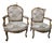 Antique Louis XV Style Giltwood Armchairs For Sale