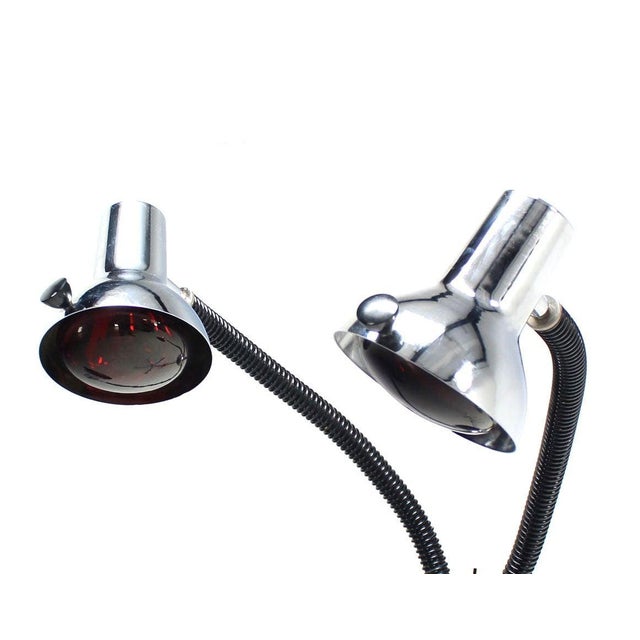 Mid 20th Century Chrome Wheel Base Mid-Century Modern Adjustable Four-Arm Lamp Heat Lamps For Sale - Image 5 of 8