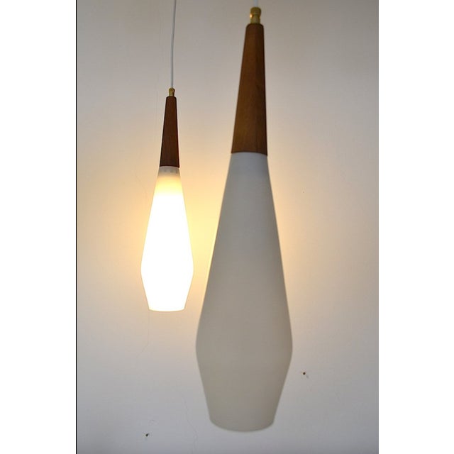 Scandinavian Opaline Glass Pendant Lamp, 1960s For Sale - Image 6 of 13