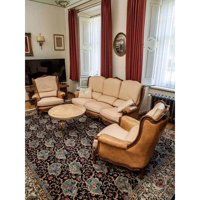 Italian Leather Sofa from Chateau d'Ax, Set of 4 For Sale - Image 11 of 11