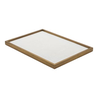 Rectangular Tray in White Shagreen With Bronze Patina Brass Insert by Kifu Paris For Sale