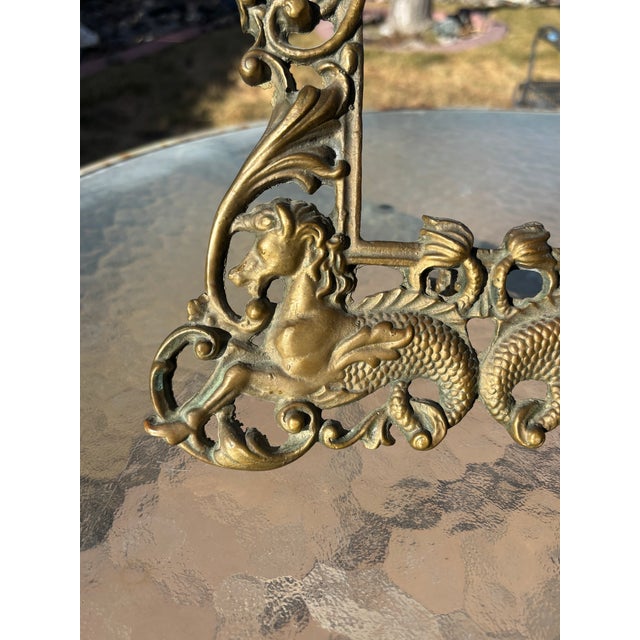 Brass Late 19th Century Victorian Brass Frame With Cupids and Mythical Animals For Sale - Image 8 of 8