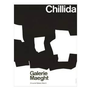 1968 Eduardo Chillida 'Galerie Maeght' Abstract Black & White France Lithograph
