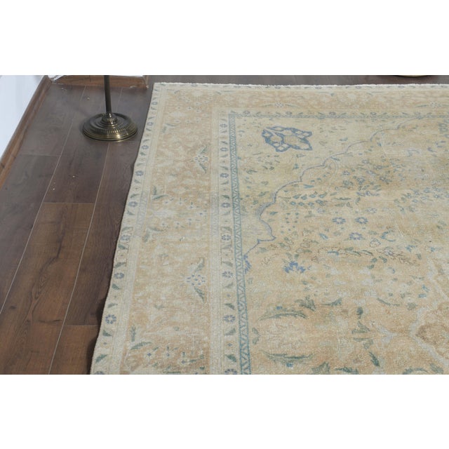 Textile 1970s Vintage Persian Handmade Wool Cotton Orange Area Rug For Sale - Image 7 of 11