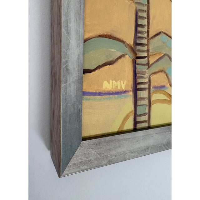 Wood "Rolling Hills” Framed Oil on Linen by Nancy M. Vignola For Sale - Image 7 of 8