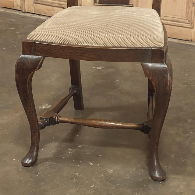 Set of 6 Antique Queen Anne Chestnut Dining Chairs For Sale - Image 15 of 18
