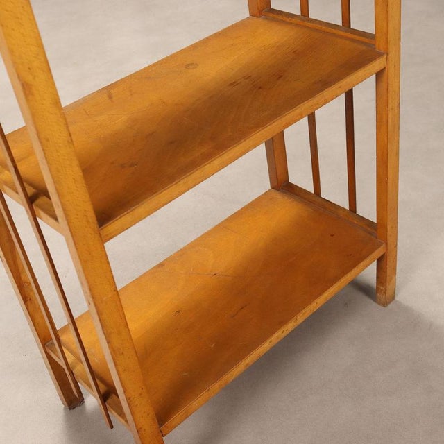 Wood Small Vintage Poplar Veneer Bookcase, Italy, 1970s For Sale - Image 7 of 9