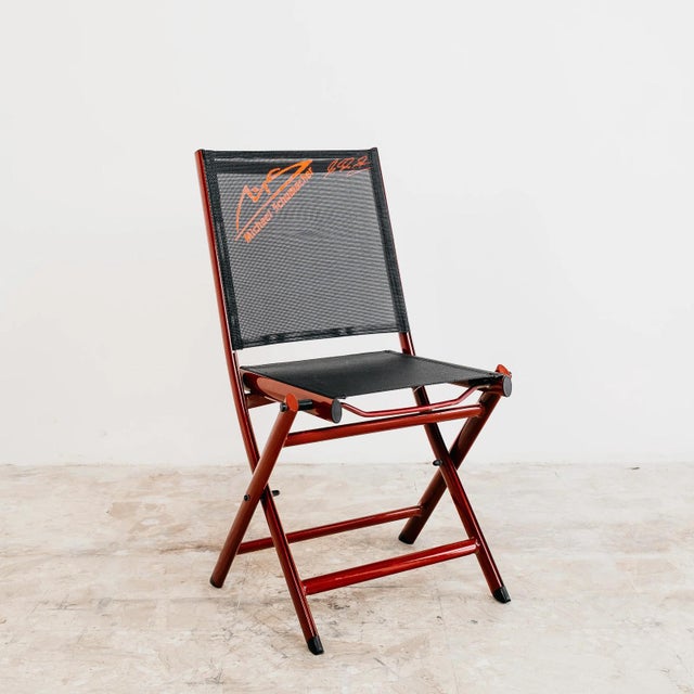 Black F1 Memorabilia Folding Chairs in tribute of Michael Schumacher, 2000s, Set of 2 For Sale - Image 8 of 12
