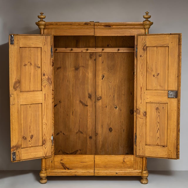 Late Biedermeier Softwood Wardrobe, 1890s For Sale - Image 3 of 8