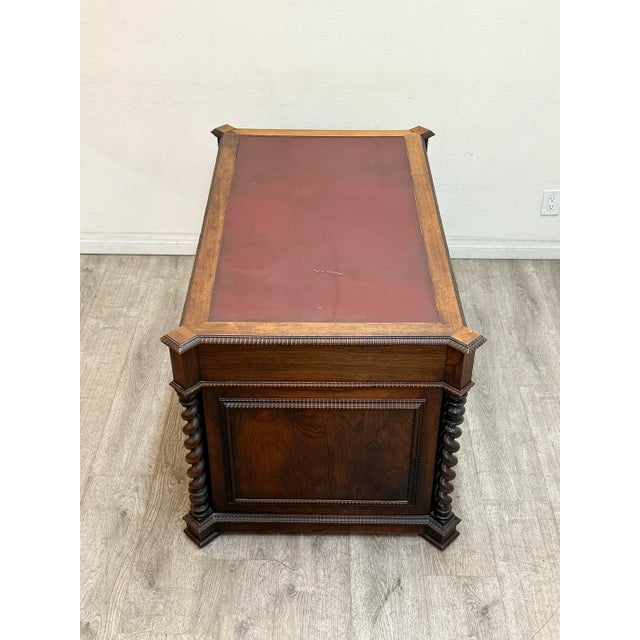 1940s Antique Oak Desk For Sale - Image 5 of 12
