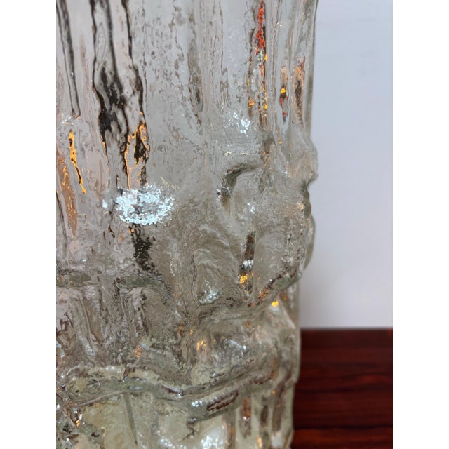 Transparent 1960s Swedish Molded Glass Table Lamp For Sale - Image 8 of 10