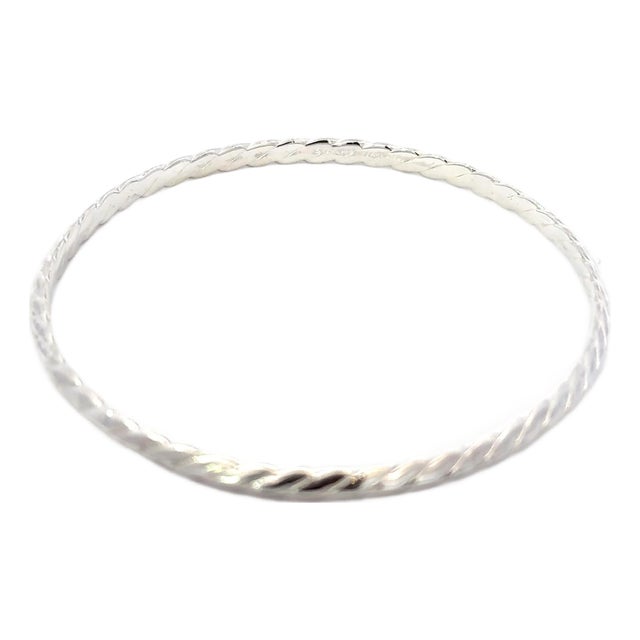 Late 20th Century Tiffany & Co Single Bangle Bracelet Sterling Silver Estate For Sale
