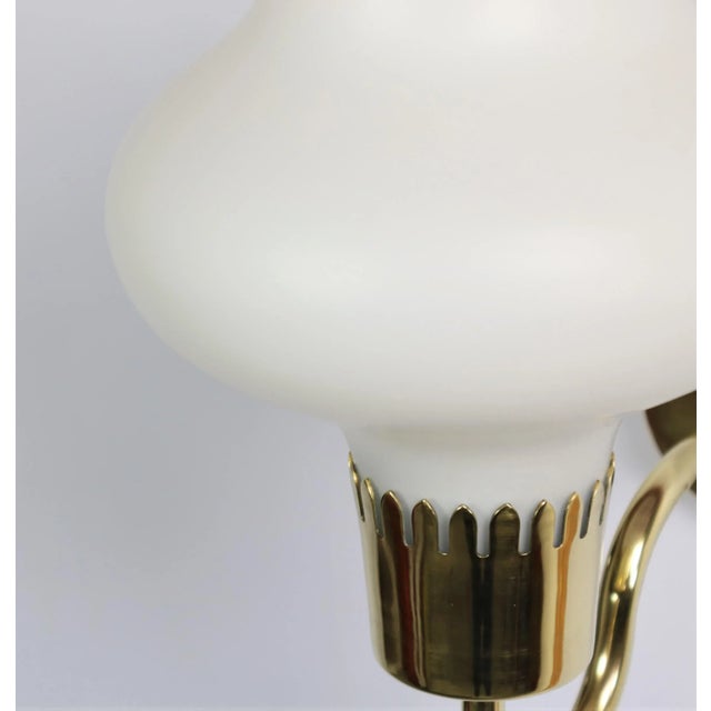Danish Modern Brass and Opaline Glass Sconces by Acton Bjorn, 1950s, Set of 3 For Sale - Image 9 of 12