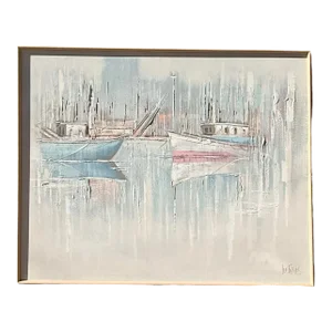 1970s Lee Reynolds Tugboat Painting