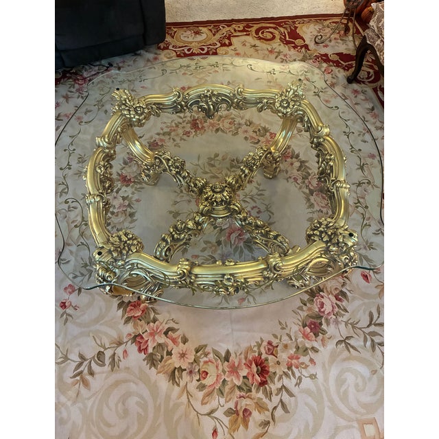 1990s Italian Silik Brand Coffee Table Italy Rococo Baroque French Made in Italy For Sale - Image 4 of 14