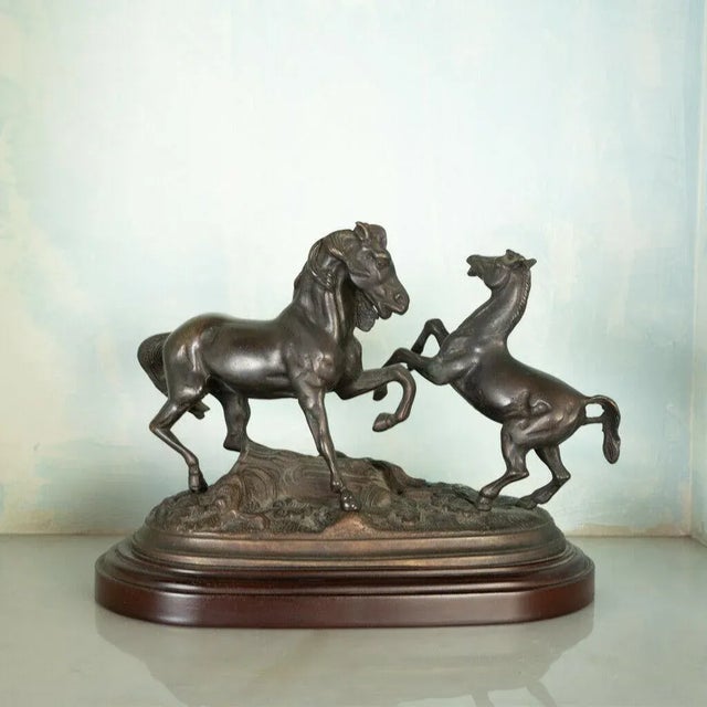 Bronze Statue of Horses, Late 1800s For Sale - Image 13 of 13