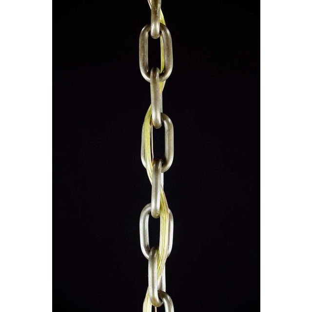 1940s Federal Bronze Clear Pebbled Glass Hanging Lantern For Sale - Image 11 of 11