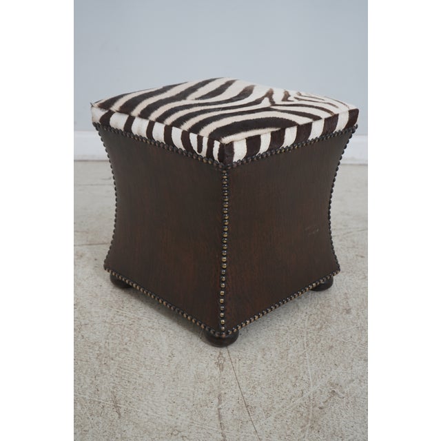 Age: Approx: 15 Years Old Details: Bun Feet High Quality Construction Modern Design Tack Head Trim Faux Brown Leather Base...