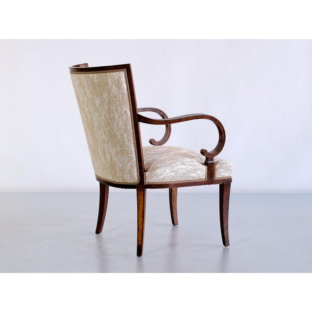 Set of Swedish Birch and Satinwood Armchairs by Carl Malmsten for Bodafors, 1930s For Sale - Image 13 of 16