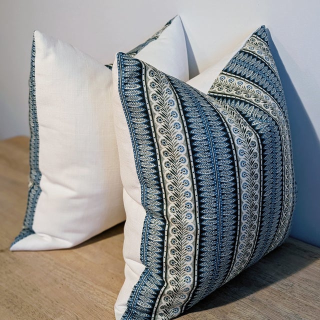 Not Yet Made - Made To Order Jasper Eastlake Forest & Blue 22" Pillows For Sale - Image 5 of 6