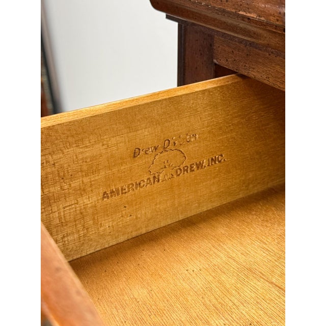 Vintage Tallboy Dresser American Drew Five Drawer Highboy Bedroom Chest For Sale - Image 18 of 18
