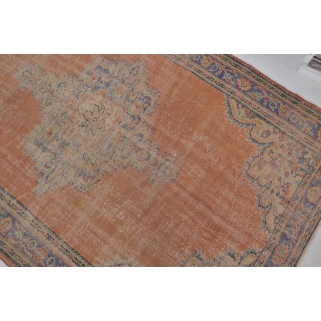 1950s Decorative Floral Oushak Wool Carpet For Sale - Image 4 of 10