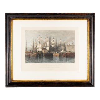 Wharf and Shipping, New York by h.s. Beckwith, 1869 For Sale