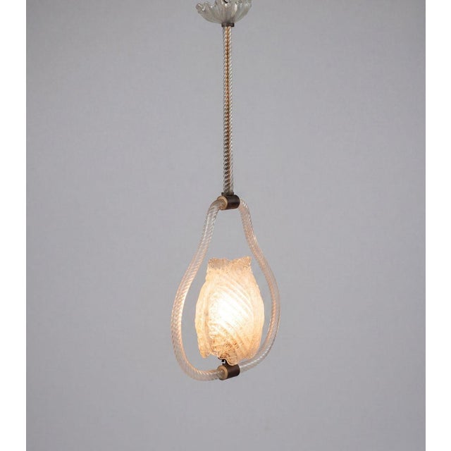 Glass 1950s Attributed Barovier & Toso Chandelier, Italy For Sale - Image 7 of 12
