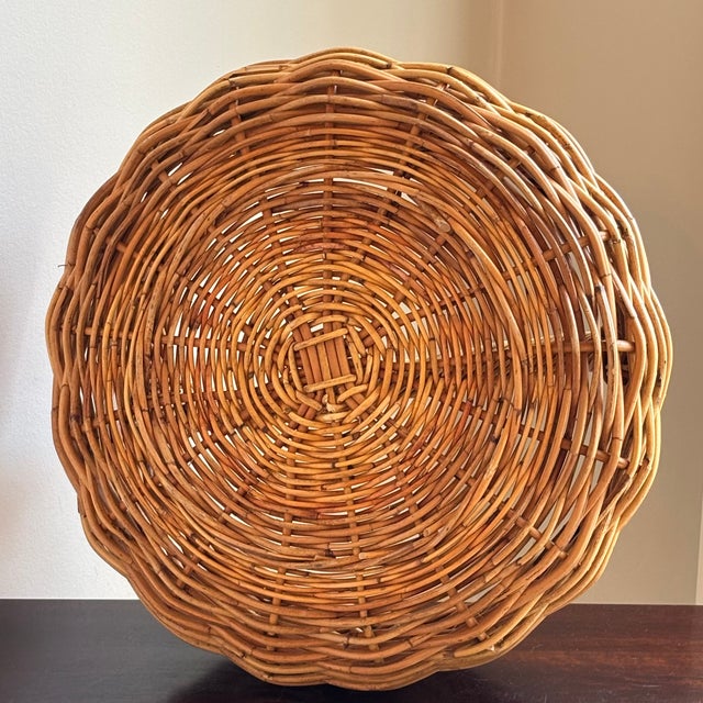 Vintage French-Style Storage Basket W/ Low Rim Handle For Sale - Image 16 of 16