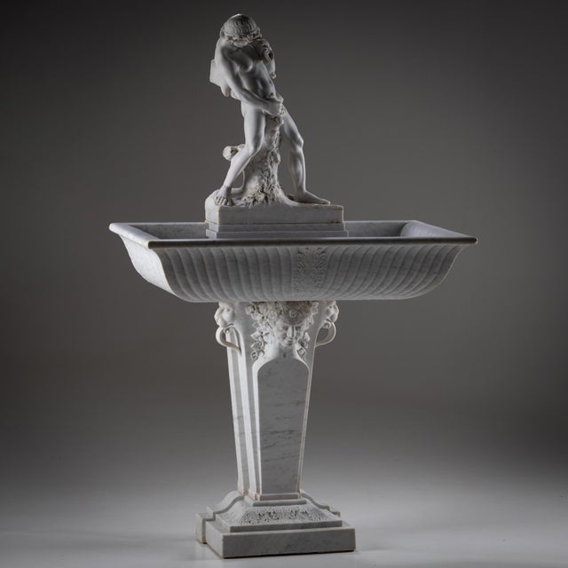 Marble Wall Fountain with Satyr, 19th Century For Sale - Image 12 of 18