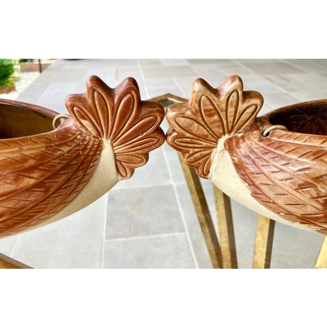 Metal Circa 1970 Hanging Earthenware Dove Planters, a Pair For Sale - Image 7 of 13