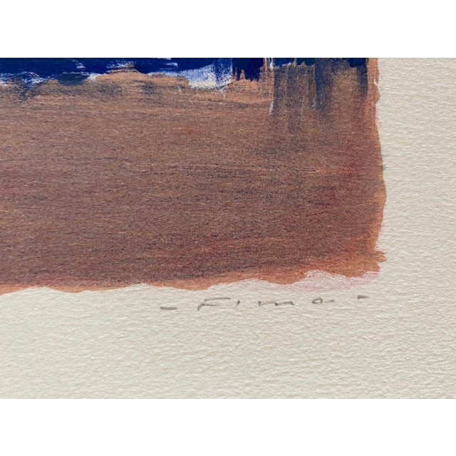 Mid 20th Century Efraim Fima, Chinese Israeli Modernist Still Life Lithograph Abstract Flowers in Vase For Sale - Image 5 of 10