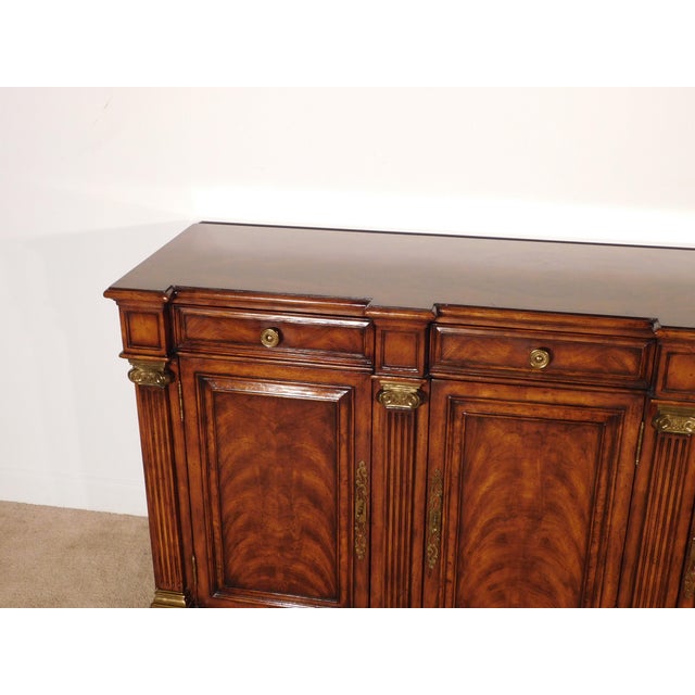Vintage 1990s Massive Hickory White Flame Mahogany Locking 4 Door Sideboard Server For Sale - Image 12 of 14