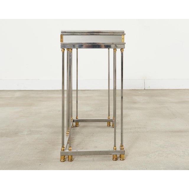 Steel Bronze Neoclassical Directoire Style Console Table Desk For Sale - Image 10 of 18