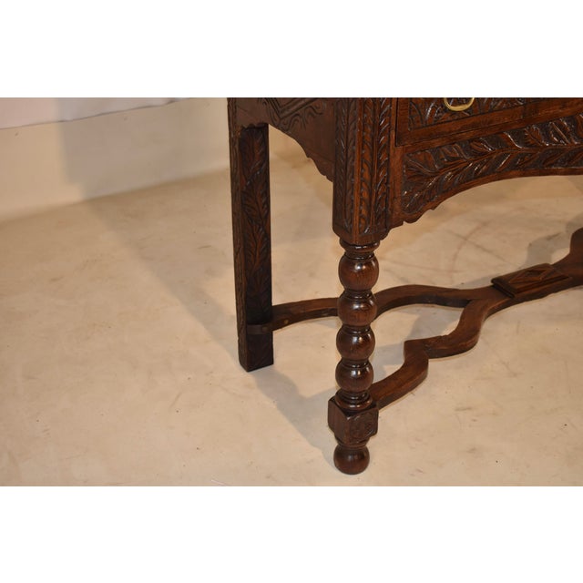 Brown 18th Century English Oak Sideboard With Gorgeous Hand-Carving For Sale - Image 8 of 12