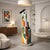 Two ceramic forms stacked on a stone base, rising together to nearly six feet. The surface moves through bold, painterly...