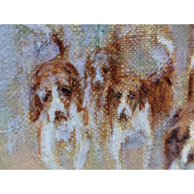 Mid 20th Century V. Scoville Wing Original Equestrian Hunt Oil Painting, Red Coats, Autumn Golds, Ralph Lauren Style For Sale - Image 11 of 18