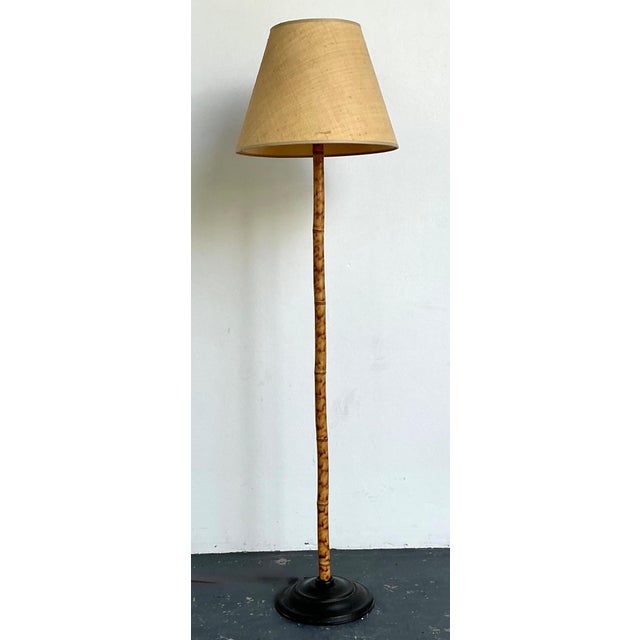 Vintage Bamboo Floor Lamp With Seagrass Shade For Sale - Image 14 of 16