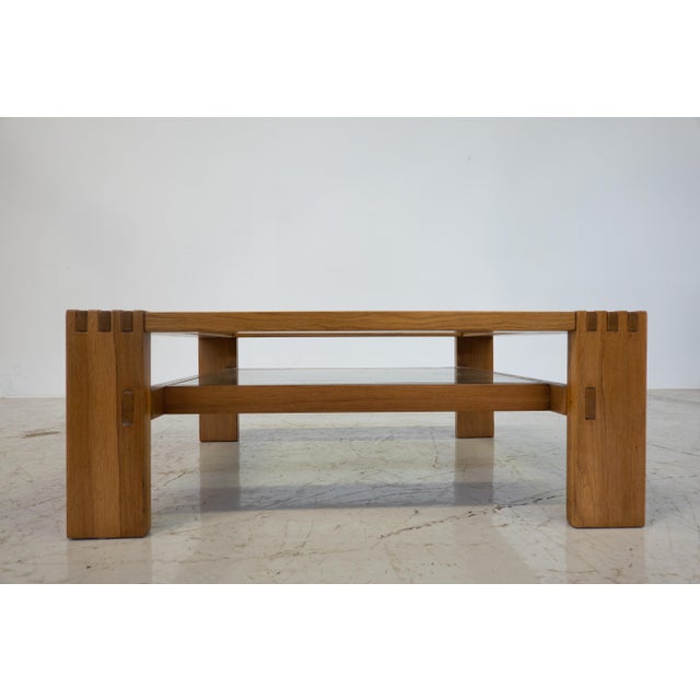 1970s Mid-Century Modern Coffee Table in Wood and Glass attributed to Guiseppe Rivadossi, Italy, 1970s For Sale - Image 5 of 8