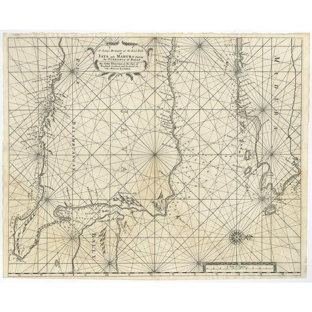 Early 18th Century English Sea Chart of Part of Indonesia with Java and Madura and Bali, 1711 For Sale - Image 5 of 5