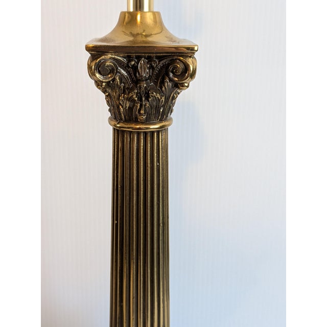 1950s Vintage Mid Century Portora Black Marble and Brass Table Lamps, a Pair For Sale - Image 5 of 7