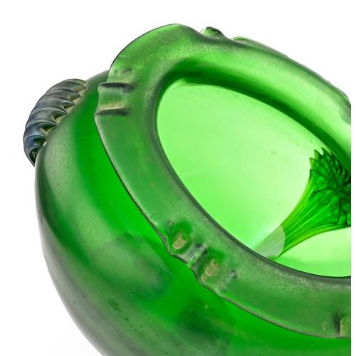 Art Nouveau Iridescent Green Glass Vase For Sale - Image 4 of 5