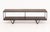 Geometric Design Walnut and Black Patinated Steel Two-Tier Coffee Table. 18" H x 59.25" W x 18" D. Provenance: From a...