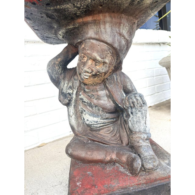 Mid 20th Century Vintage Cast Cement Figural Putti Garden Stools- A Pair For Sale - Image 5 of 18