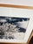 Beautiful color photograph 1997 from an edition of 10. Titled Christmas Hoarfrost 97. Dark Navy and White in a simple oak...
